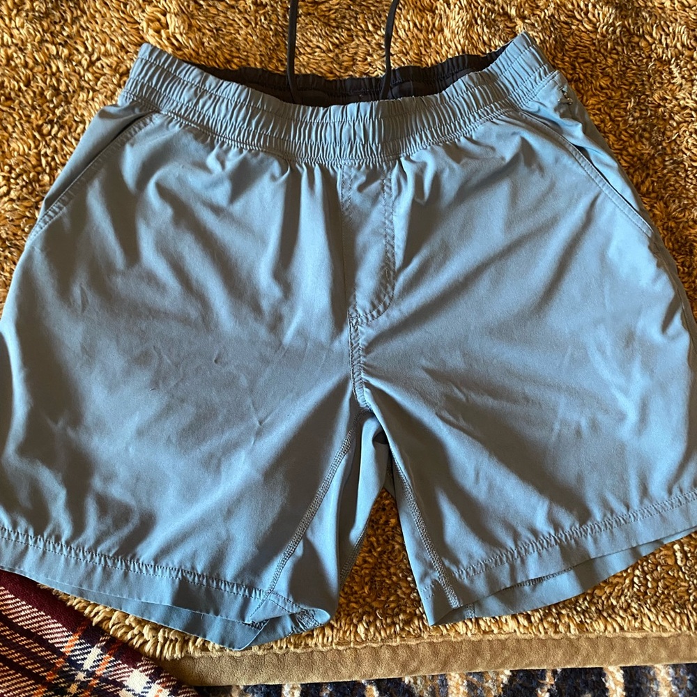 Rhone Men's Lined Light Blue Swim Shorts - Casual Drawstring Trunk - Picture 7 of 9